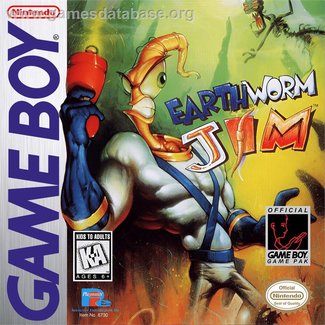 Earthworm Jim - Nintendo Game Boy - Artwork - Box