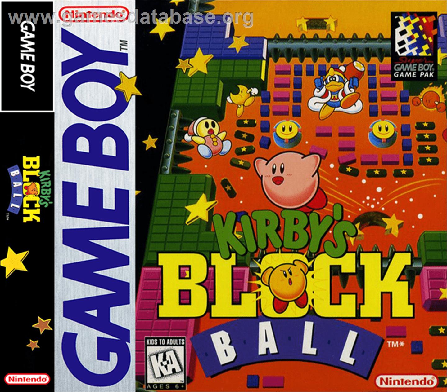 Kirby's Block Ball - Nintendo Game Boy - Artwork - Box