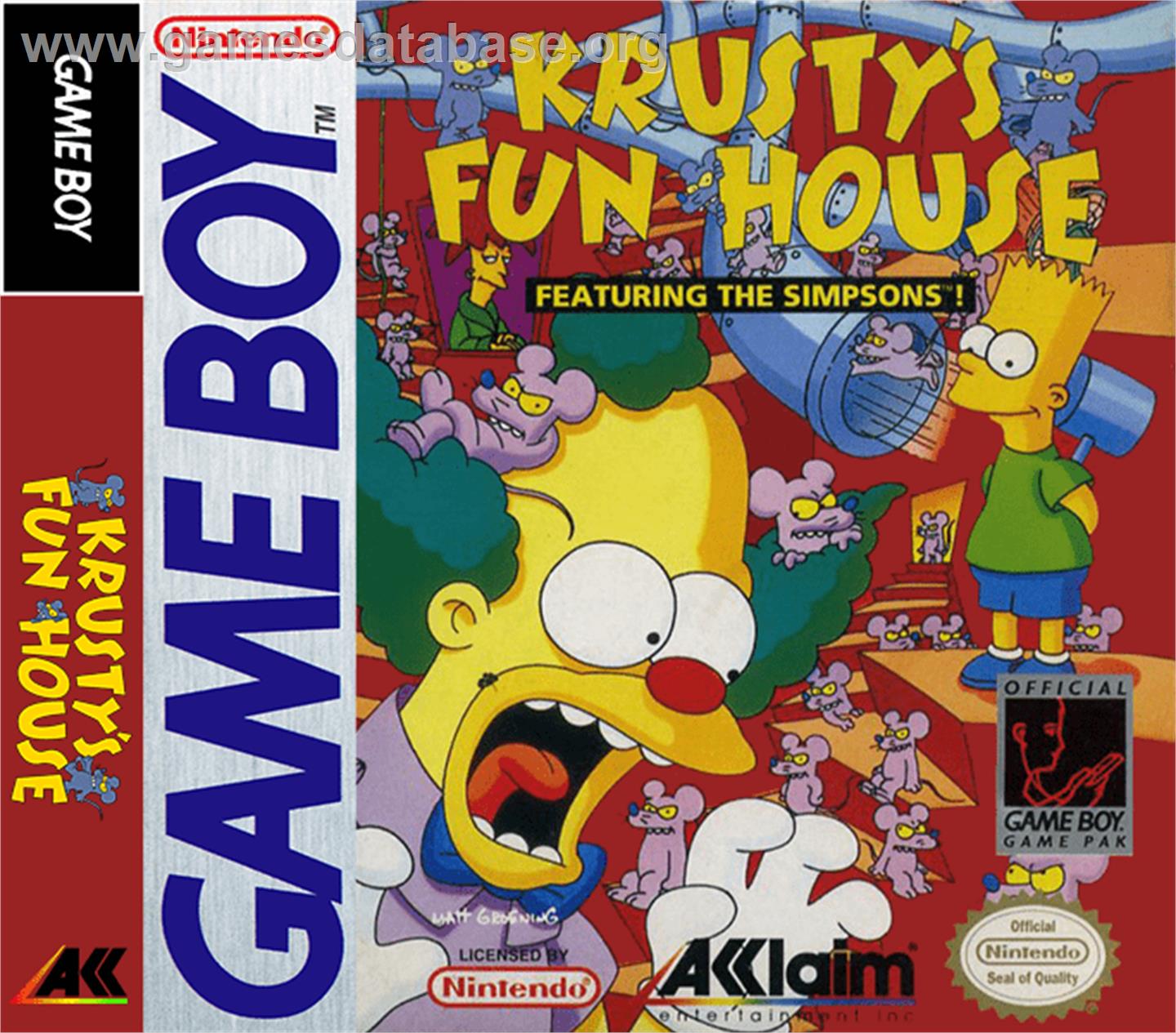 Krusty's Fun House - Nintendo Game Boy - Artwork - Box