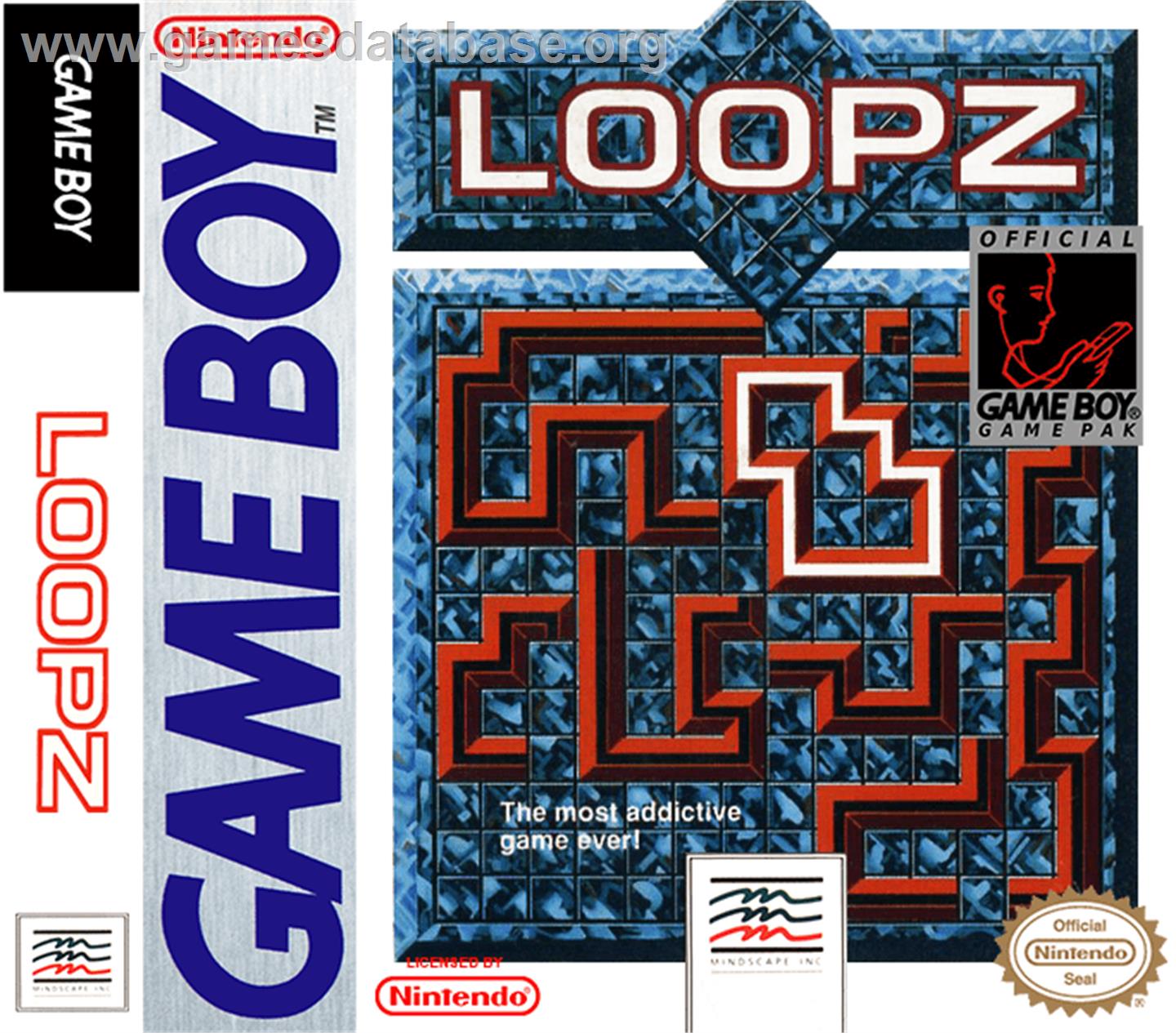 Loopz - Nintendo Game Boy - Artwork - Box
