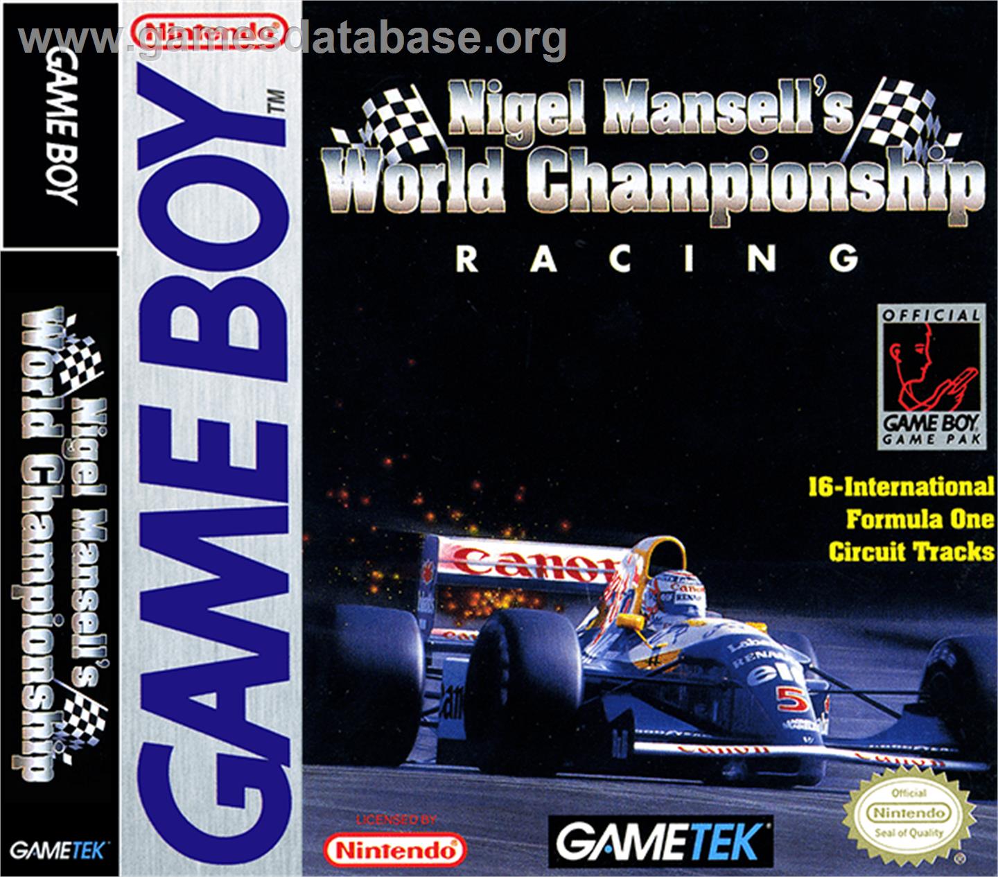 Nigel Mansell's World Championship - Nintendo Game Boy - Artwork - Box