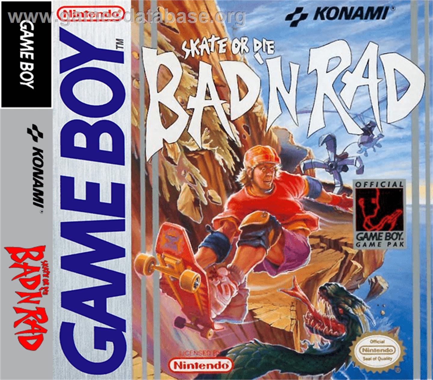 Skate or Die: Bad 'N Rad - Nintendo Game Boy - Artwork - Box