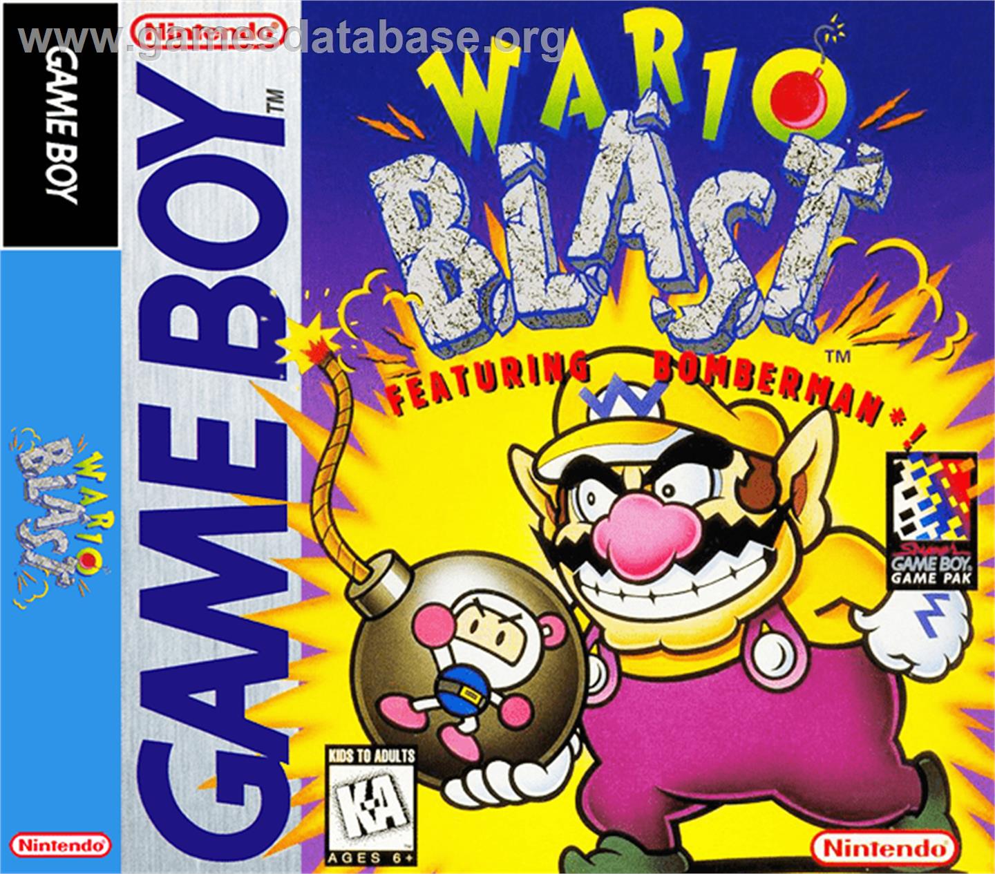 Wario Blast Featuring Bomberman - Nintendo Game Boy - Artwork - Box