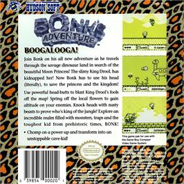 Box back cover for B.c. Kid on the Nintendo Game Boy.