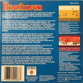 Box back cover for Beethoven on the Nintendo Game Boy.