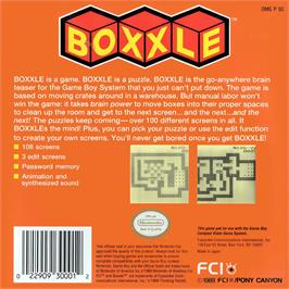 Box back cover for Boxxle on the Nintendo Game Boy.