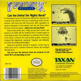 Box back cover for Burai Fighter Deluxe on the Nintendo Game Boy.