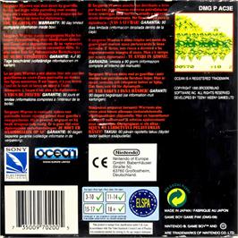 Box back cover for Choplifter 3 on the Nintendo Game Boy.