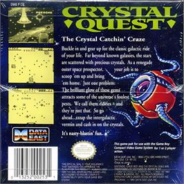 Box back cover for Crystal Quest on the Nintendo Game Boy.