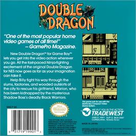 Box back cover for Double Dragon on the Nintendo Game Boy.