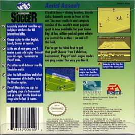 Box back cover for Fifa International Soccer on the Nintendo Game Boy.