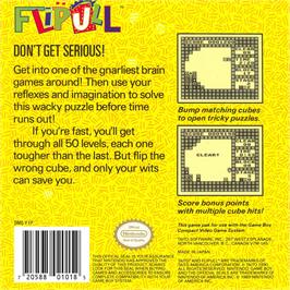 Box back cover for Flipull on the Nintendo Game Boy.
