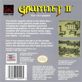 Box back cover for Gauntlet 2 on the Nintendo Game Boy.