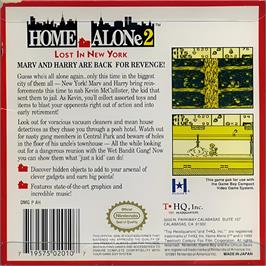 Box back cover for Home Alone 2 - Lost In New York on the Nintendo Game Boy.