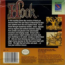 Box back cover for Hook on the Nintendo Game Boy.