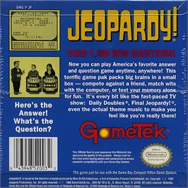 Box back cover for Jeopardy! on the Nintendo Game Boy.