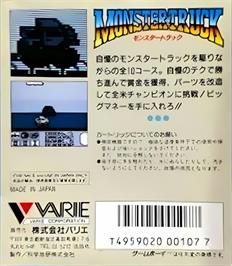 Box back cover for Monster Truck on the Nintendo Game Boy.