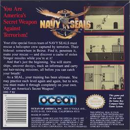 Box back cover for Navy Seals on the Nintendo Game Boy.