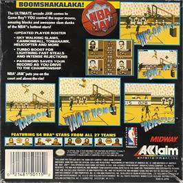 Box back cover for Nba Jam on the Nintendo Game Boy.