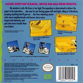 Box back cover for Paperboy 2 on the Nintendo Game Boy.