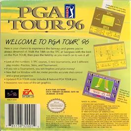 Box back cover for Pga Tour 96 on the Nintendo Game Boy.