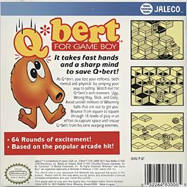 Box back cover for Q-bert on the Nintendo Game Boy.