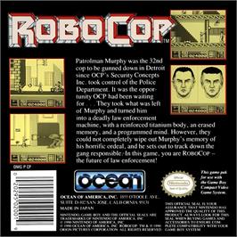 Box back cover for Robocop on the Nintendo Game Boy.