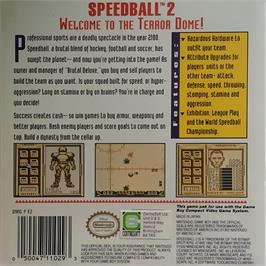 Box back cover for Speedball 2 - Brutal Deluxe on the Nintendo Game Boy.