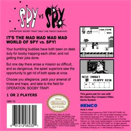 Box back cover for Spy Vs Spy - Operation Boobytrap on the Nintendo Game Boy.