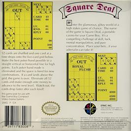 Box back cover for Square Deal on the Nintendo Game Boy.