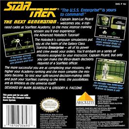 Box back cover for Star Trek - The Next Generation on the Nintendo Game Boy.