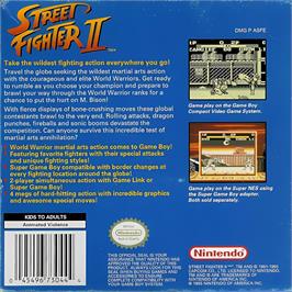 Box back cover for Street Fighter 2 on the Nintendo Game Boy.