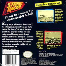 Box back cover for Street Racer on the Nintendo Game Boy.