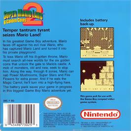 Box back cover for Super Mario Land 2 - 6 Golden Coins on the Nintendo Game Boy.