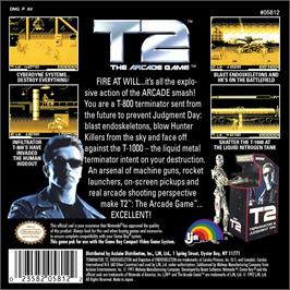 Box back cover for T2 - The Arcade Game on the Nintendo Game Boy.