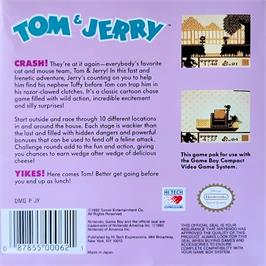 Box back cover for Tom And Jerry on the Nintendo Game Boy.
