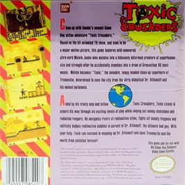 Box back cover for Toxic Crusaders on the Nintendo Game Boy.