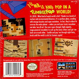Box back cover for Tumblepop on the Nintendo Game Boy.