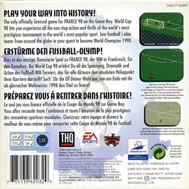 Box back cover for World Cup 98 on the Nintendo Game Boy.
