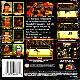 Box back cover for Wwf Raw on the Nintendo Game Boy.