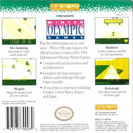 Box back cover for Xvii Olympic Winter Games, The - Lillehammer 1994 on the Nintendo Game Boy.