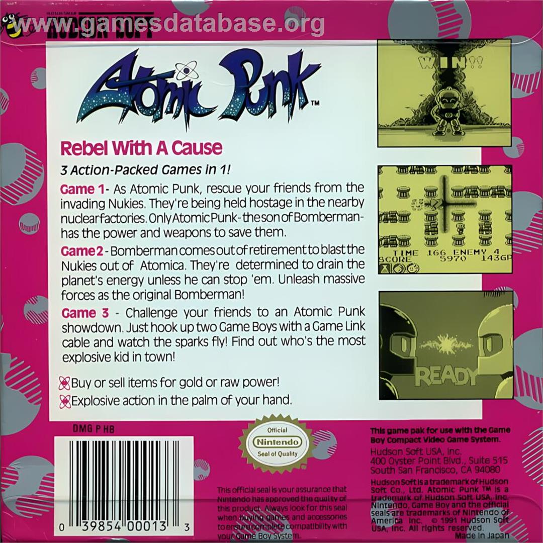 Dynablaster - Nintendo Game Boy - Artwork - Box Back