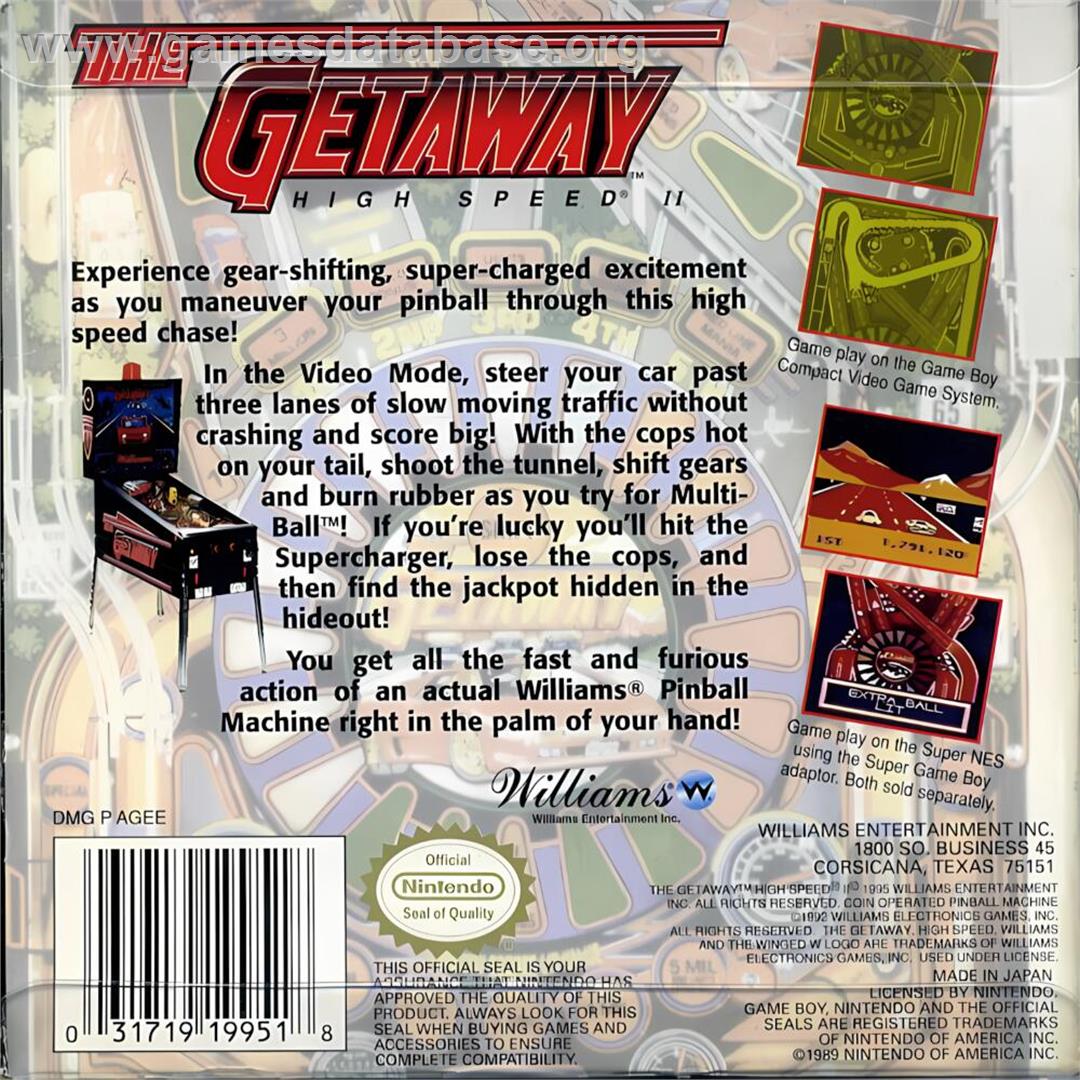 Getaway, The - Nintendo Game Boy - Artwork - Box Back