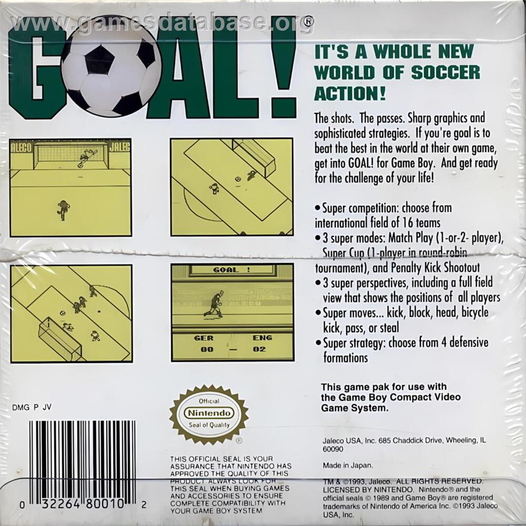 Goal! - Nintendo Game Boy - Artwork - Box Back