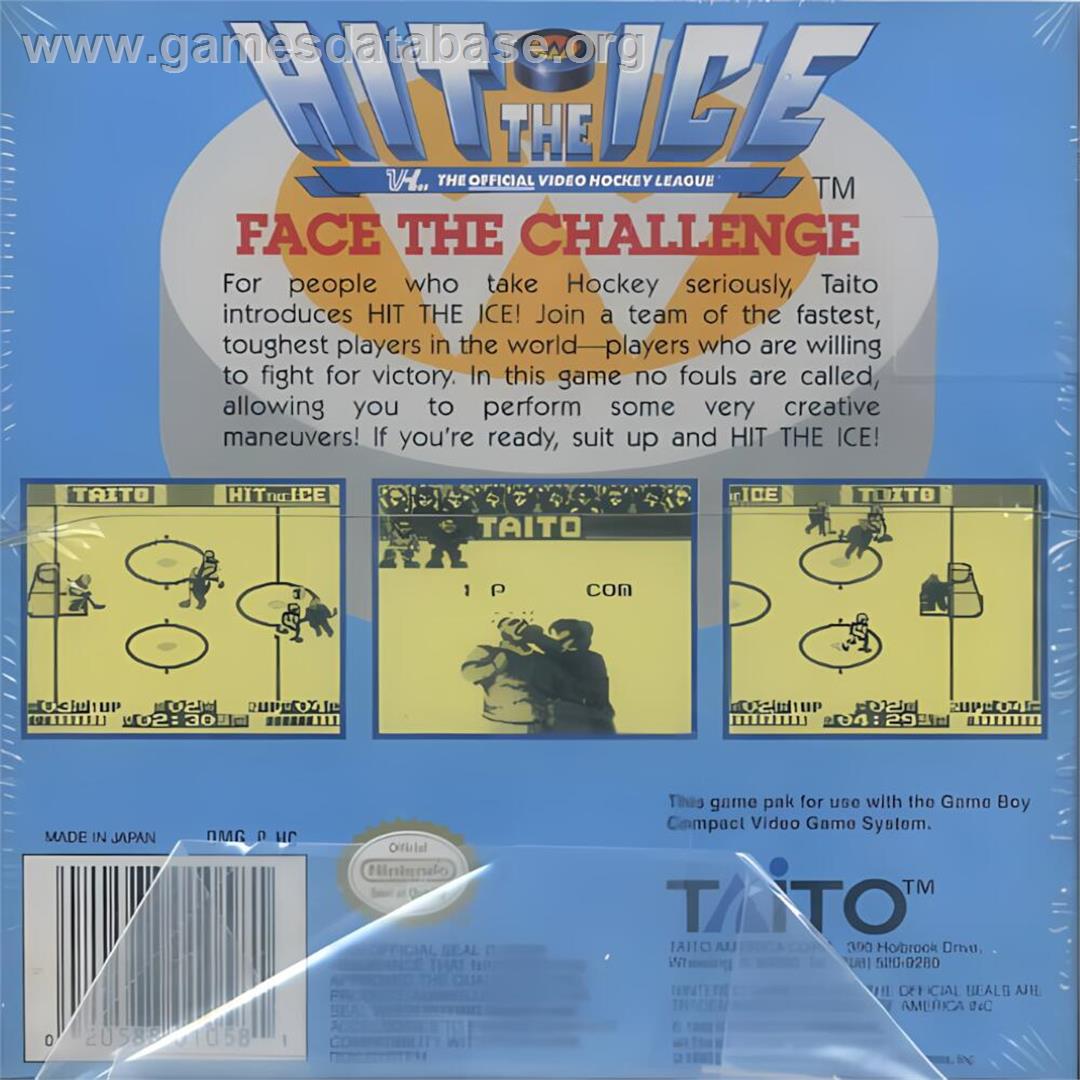 Hit The Ice - The Video Hockey League - Nintendo Game Boy - Artwork - Box Back
