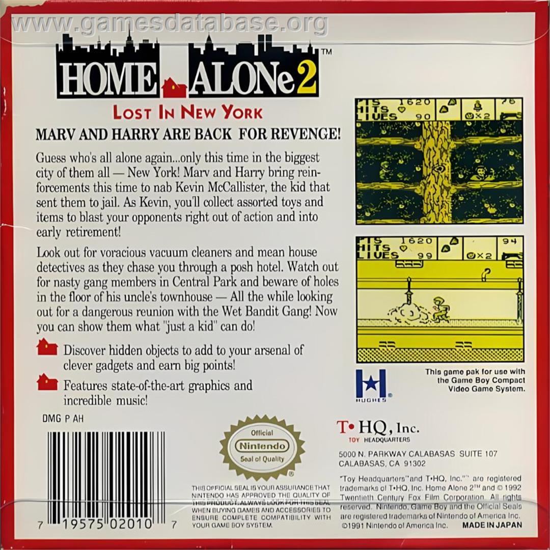 Home Alone 2 - Lost In New York - Nintendo Game Boy - Artwork - Box Back