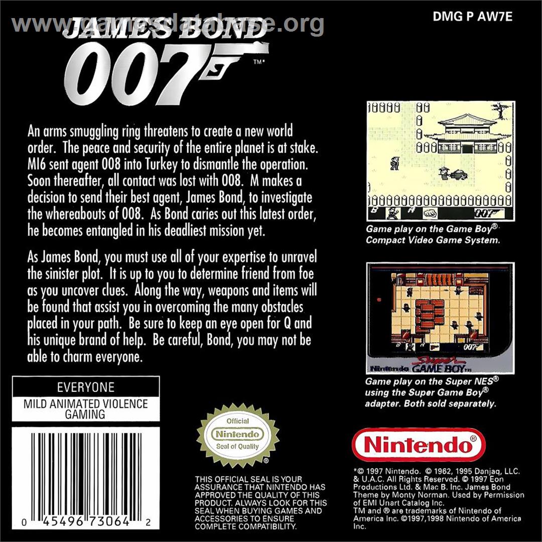 James Bond 007 - Nintendo Game Boy - Artwork - Box Back