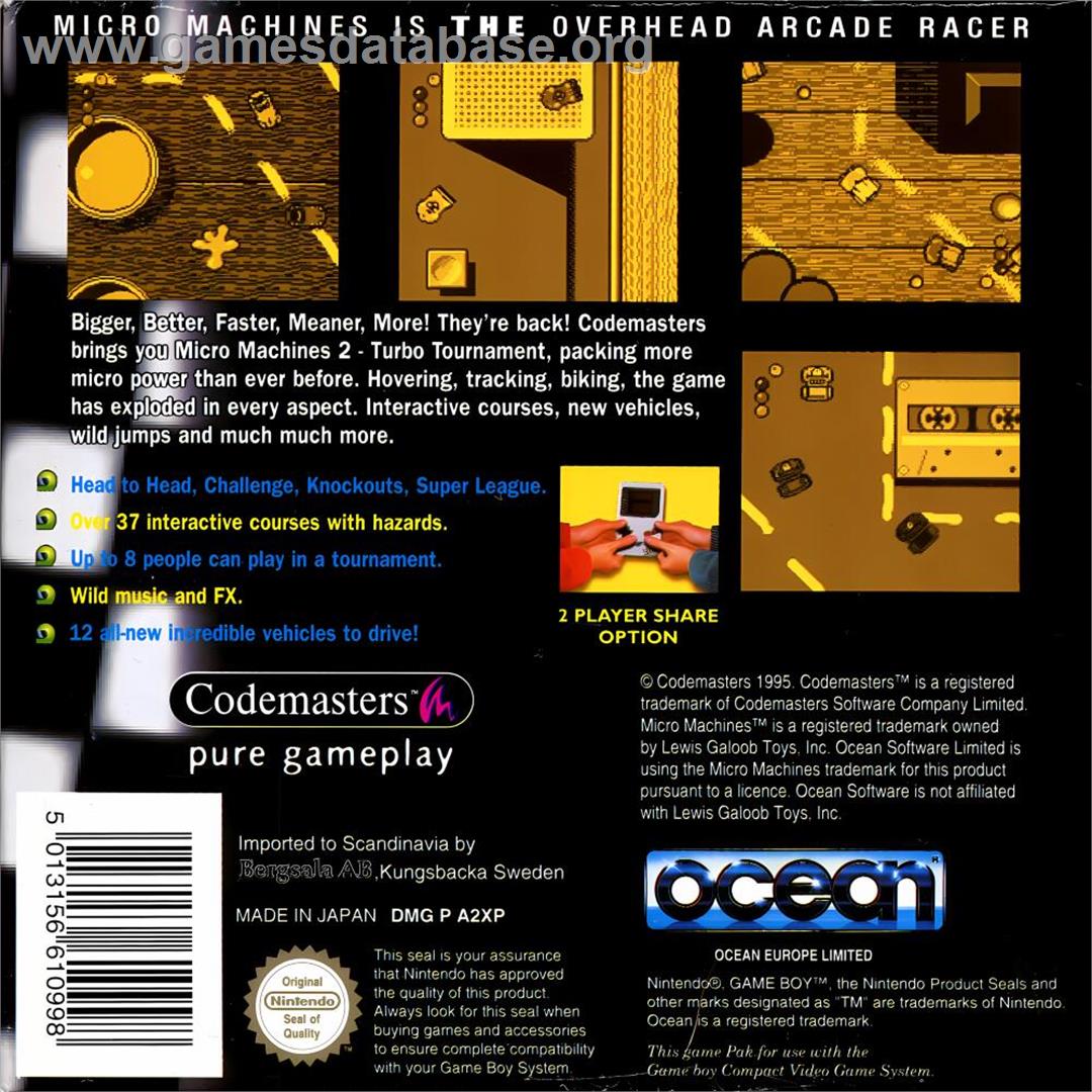 Micro Machines 2 - Turbo Tournament - Nintendo Game Boy - Artwork - Box Back