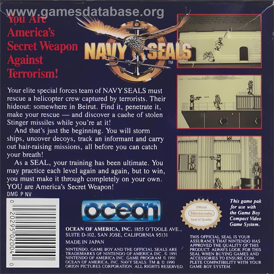 Navy Seals - Nintendo Game Boy - Artwork - Box Back