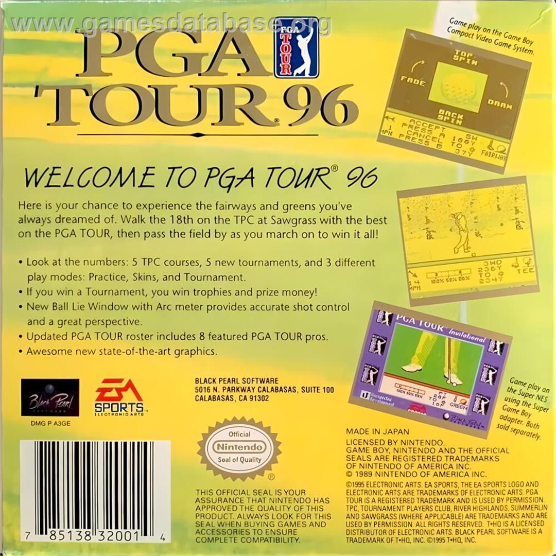 Pga Tour 96 - Nintendo Game Boy - Artwork - Box Back